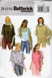 4356 BUTTERICK 3 LENGTH PONCHOS, FLOWER EZ PATTERN 8-14, 16-22